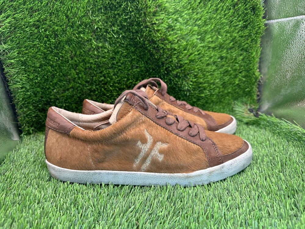 Frye Dylan 3470041-COG Comfort Sneaker Shoes Women's 9.5 Brown Calf Hair Leather